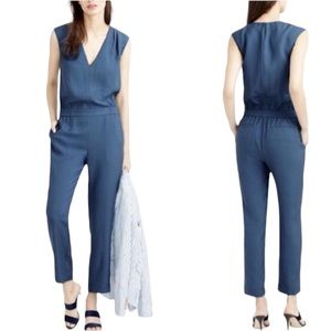J.Crew Slate Blue Sleeveless V-Neck Jumpsuit